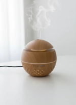 Humidificateur ultrasonique boule effet bois – LED changeantes – Image 2