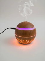 Humidificateur ultrasonique boule effet bois – LED changeantes – Image 3