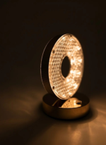 Lampe décorative LED cristal ronde – socle doré – Image 3