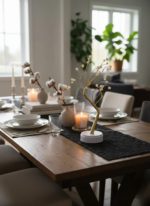 Arbre décoratif LED doré 50 cm – lampe de table sur socle blanc – Image 4