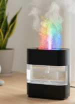 Diffuseur d’arômes flamme colorée – humidificateur LED design noir – Image 2