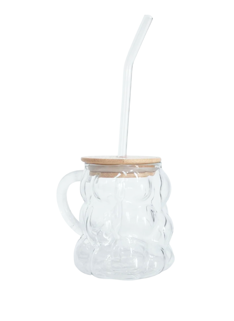 shooting shopytoo Fini (747 x 1024 px) (18) Mug ourson en verre avec couvercle bambou & paille réutilisable – Image 1
