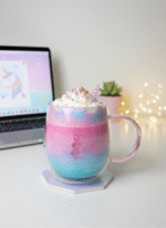 Tasse en verre transparente avec figurine 3D – Image 2