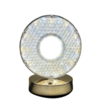 Lampe décorative LED cristal ronde – socle doré