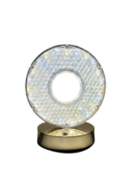 Lampe décorative LED cristal ronde – socle doré