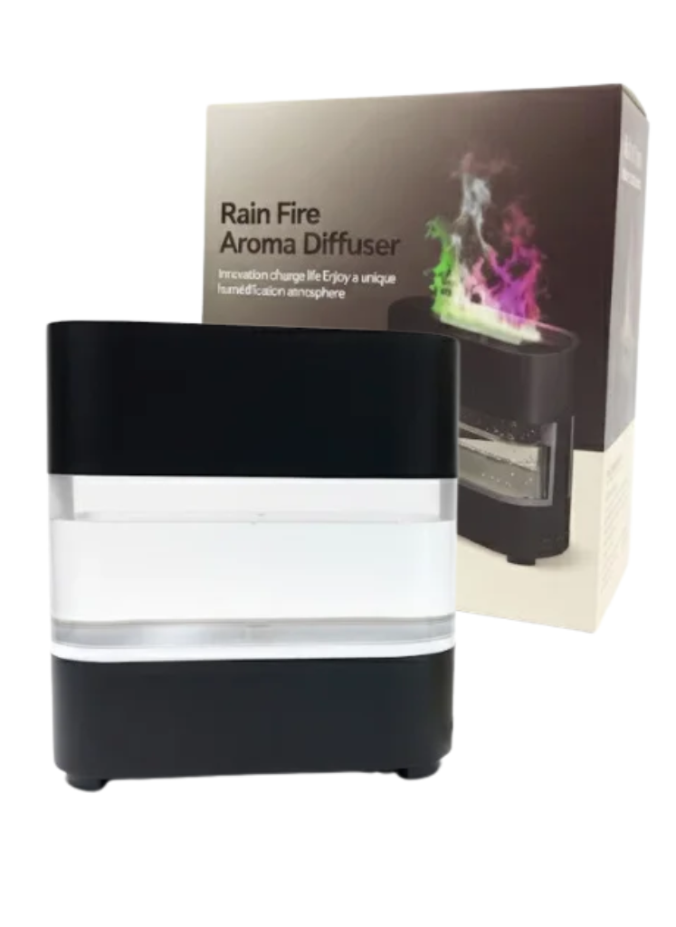 DISSUSEUR COLORE Diffuseur d’arômes flamme colorée – humidificateur LED design noir – Image 1