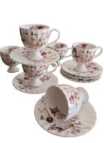 Service à café en porcelaine florale