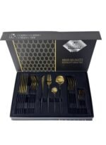 Ménagère de couverts dorés et noirs – Design moderne et élégant – Image 4