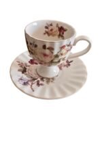 Service à café en porcelaine florale – Image 2