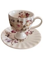 Service à café en porcelaine florale – Image 3