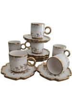 Service à Café Noir en Porcelaine 12 Pièces