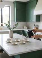 Service à café – 6 tasses avec soucoupes, finition dorée – Image 3