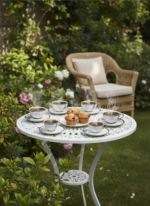 Service à café / thé en porcelaine dorée – 6 tasses et soucoupes – Image 3