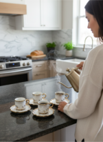 Service à Café Noir en Porcelaine 12 Pièces – Image 2