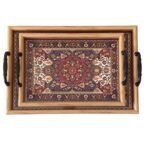 Set de 2 Plateaux Rectangulaires Avec Motif Oriental