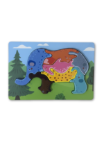 Puzzle d'Éveil en Bois - Thème Animaux de la Jungle & Savane