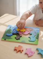 Puzzle d'Éveil en Bois - Thème Animaux de la Jungle & Savane – Image 2
