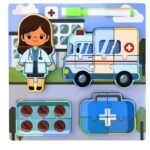 Puzzle Éducatif "Métiers & Découvertes" – Bois et Magnétique