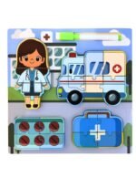 Puzzle Éducatif "Métiers & Découvertes" – Bois et Magnétique