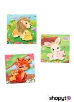 Lot de 3 puzzles en bois