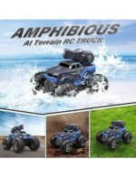 Voiture Télécommandée Amphibie Tout Terrain Etanche Bateau RC avec Pistolet à Eau – Image 2