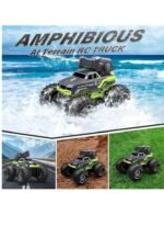 Voiture Télécommandée Amphibie Tout Terrain Etanche Bateau RC avec Pistolet à Eau – Image 5