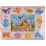 Puzzle Educatif En Bois – Thème Animaux Marins