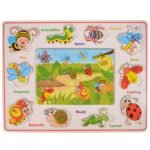 Puzzle Educatif En Bois – Thème Insectes