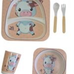 Set de Repas Pour Enfant Vache – 5 Pièces