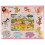 Puzzle Educatif En Bois – Thème Animaux Sauvages