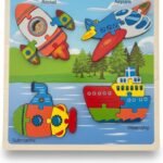 Puzzle en Bois Éducatif pour Enfants -Moyens De Transports