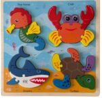 Puzzle En Bois Éducatif pour Enfants -Animaux Marins