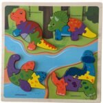 Puzzle en Bois Éducatif pour Enfants - Dinosaures
