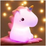Veilleuse Enfant Licorne Rechargeable LED Silicone – Multicolore