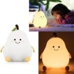 Veilleuse Enfant Forme de Poire Rechargeable LED Silicone – Multicolore
